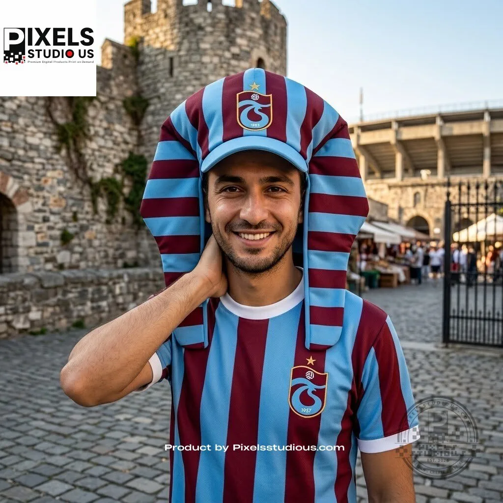 Trabzonspor Egyptian Design Hat 7 Trabzonspor Egyptian Design Hat 3D shirt or sports jersey with all-over print design