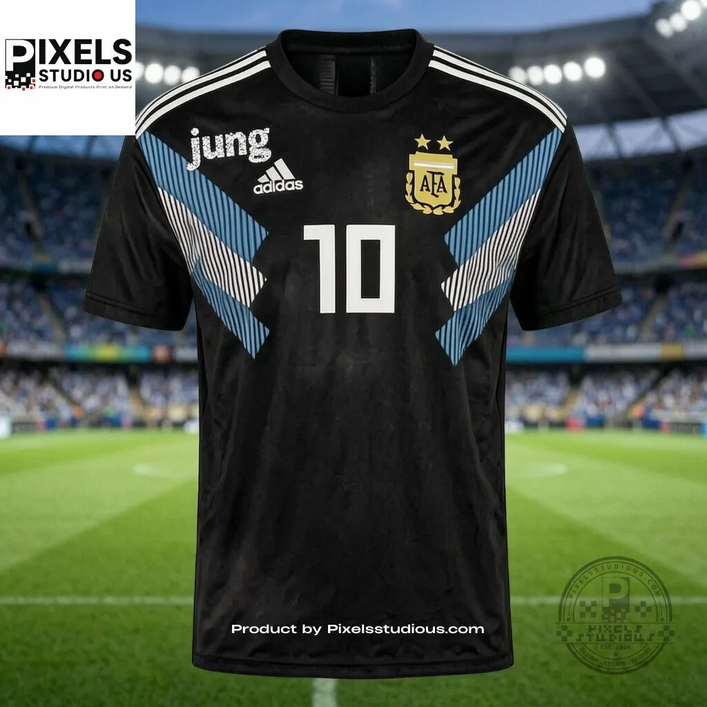 BTS JUNGKOOK x Adidas Argentina Messi 10 Custom Away Jersey 7 BTS JUNGKOOK x Adidas Argentina Messi 10 Custom Away Jersey 3D shirt or sports jersey with all-over print design