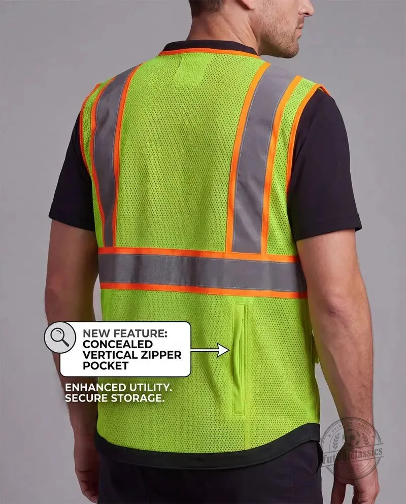 Pro One High-Visibility Reflective Safety Work Vest with Pockets 13 Pro One High-Visibility Reflective Safety Work Vest with Pockets