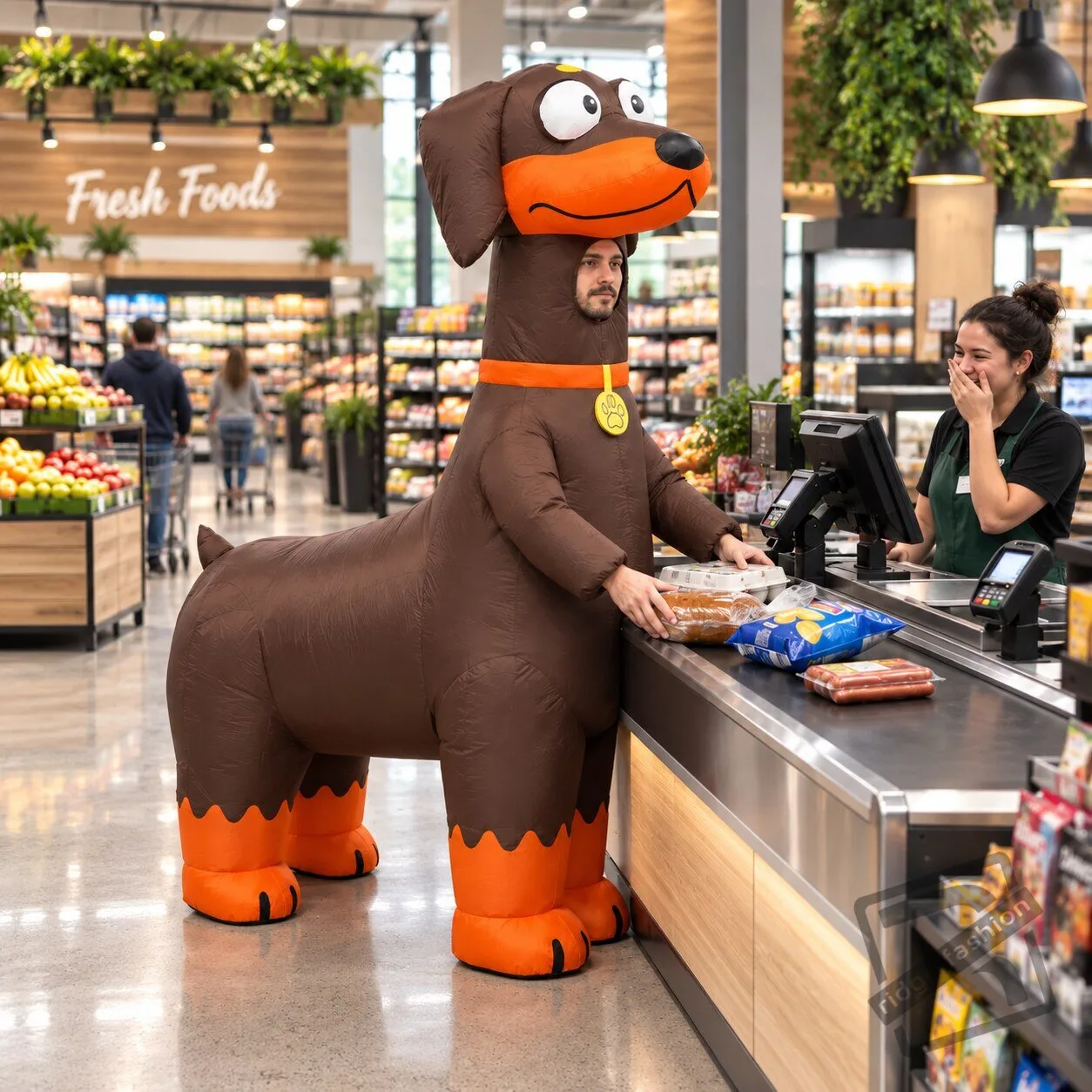 Funny Dachshund Dog Inflatable Costume Funny Dachshund Dog Inflatable Costume for Parties & Halloween – image 3 of 5