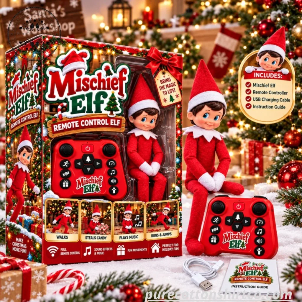 Remote Control Mischief Elf Plush Toy - Interactive Holiday Gift Remote Control Mischief Elf Plush Toy - Interactive Holiday Gift