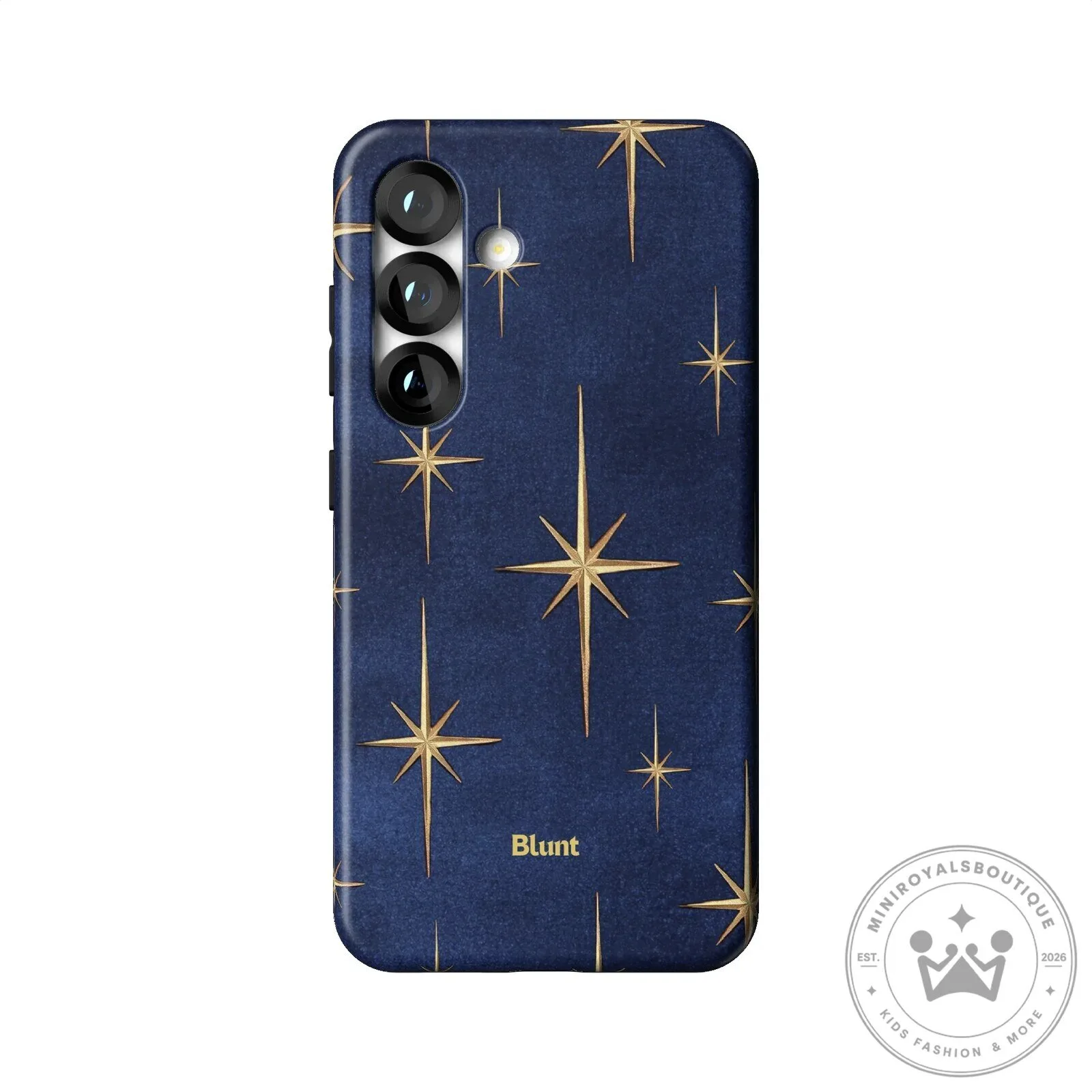 Elegant Gold Starburst Pattern on Navy Blue Phone Case for Samsung Galaxy 22 Elegant Gold Starburst Pattern on Navy Blue Phone Case for Samsung Galaxy