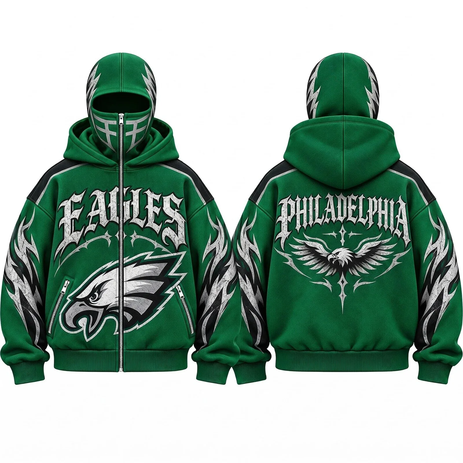 Philadelphia Eagles Full-Zip Balaclava Hoodie