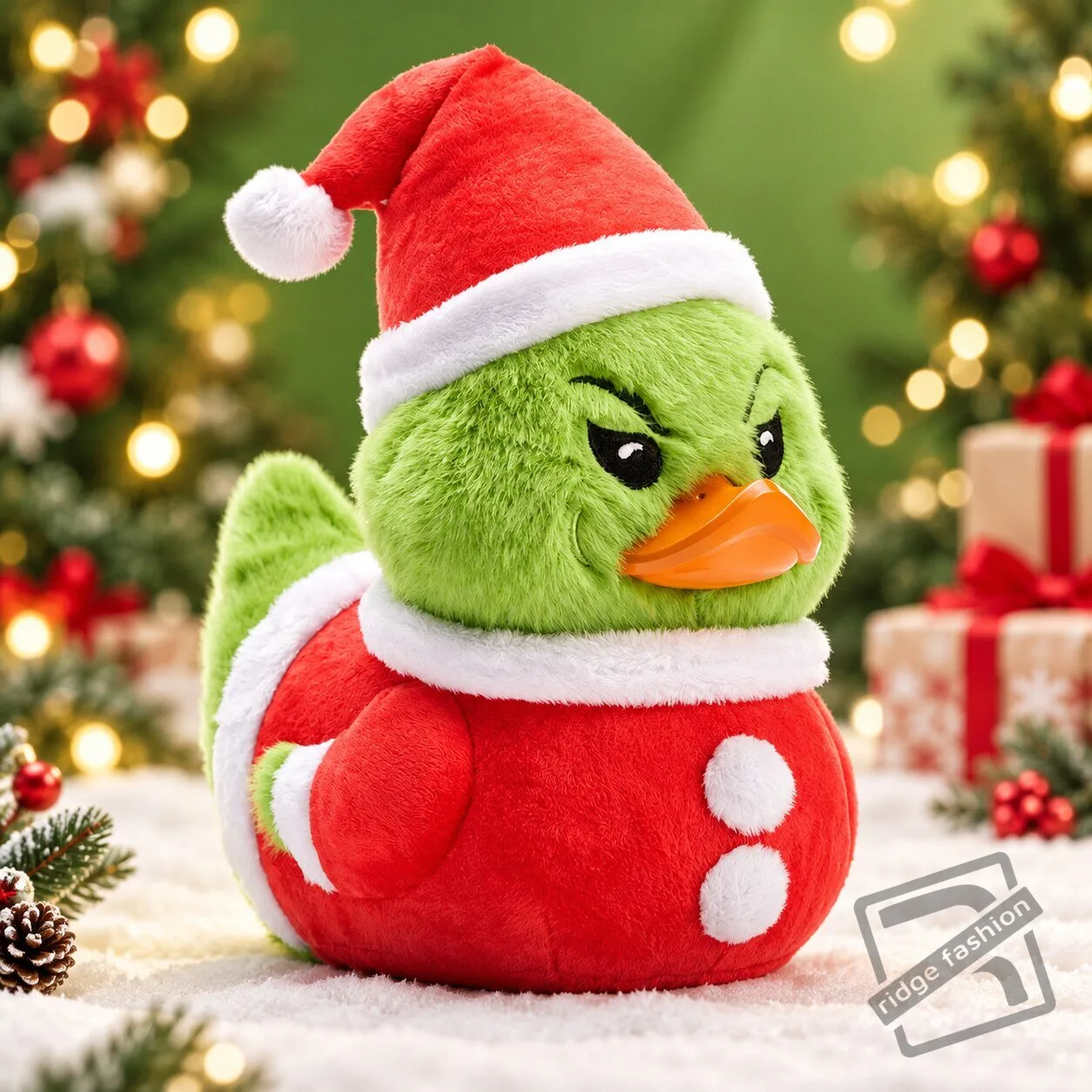 Grinch Santa Rubber Duck Plush Toy Grinch Santa Rubber Duck Holiday Plush Toy – image 2 of 3