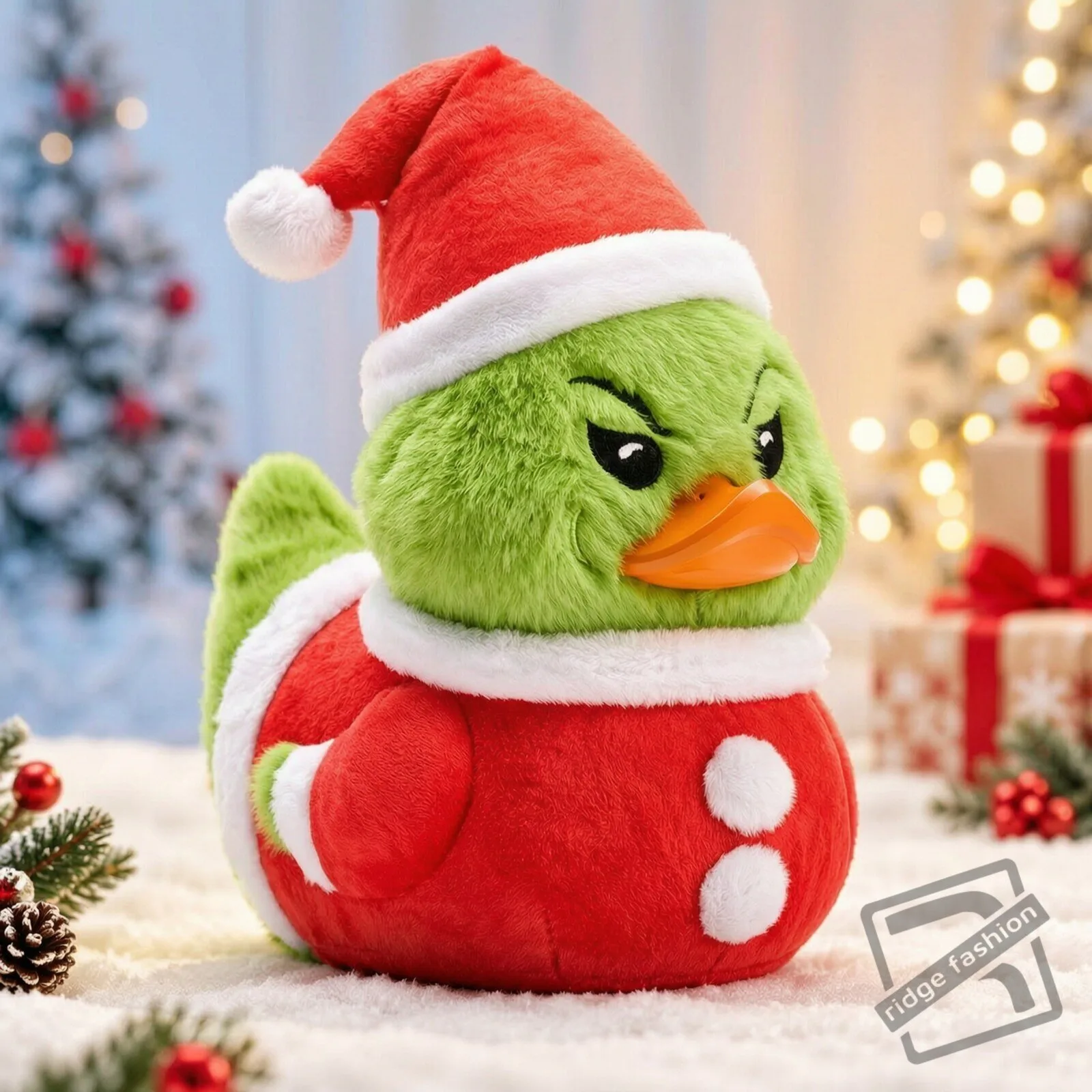 Grinch Santa Rubber Duck Plush Toy Grinch Santa Rubber Duck Holiday Plush Toy – image 3 of 3