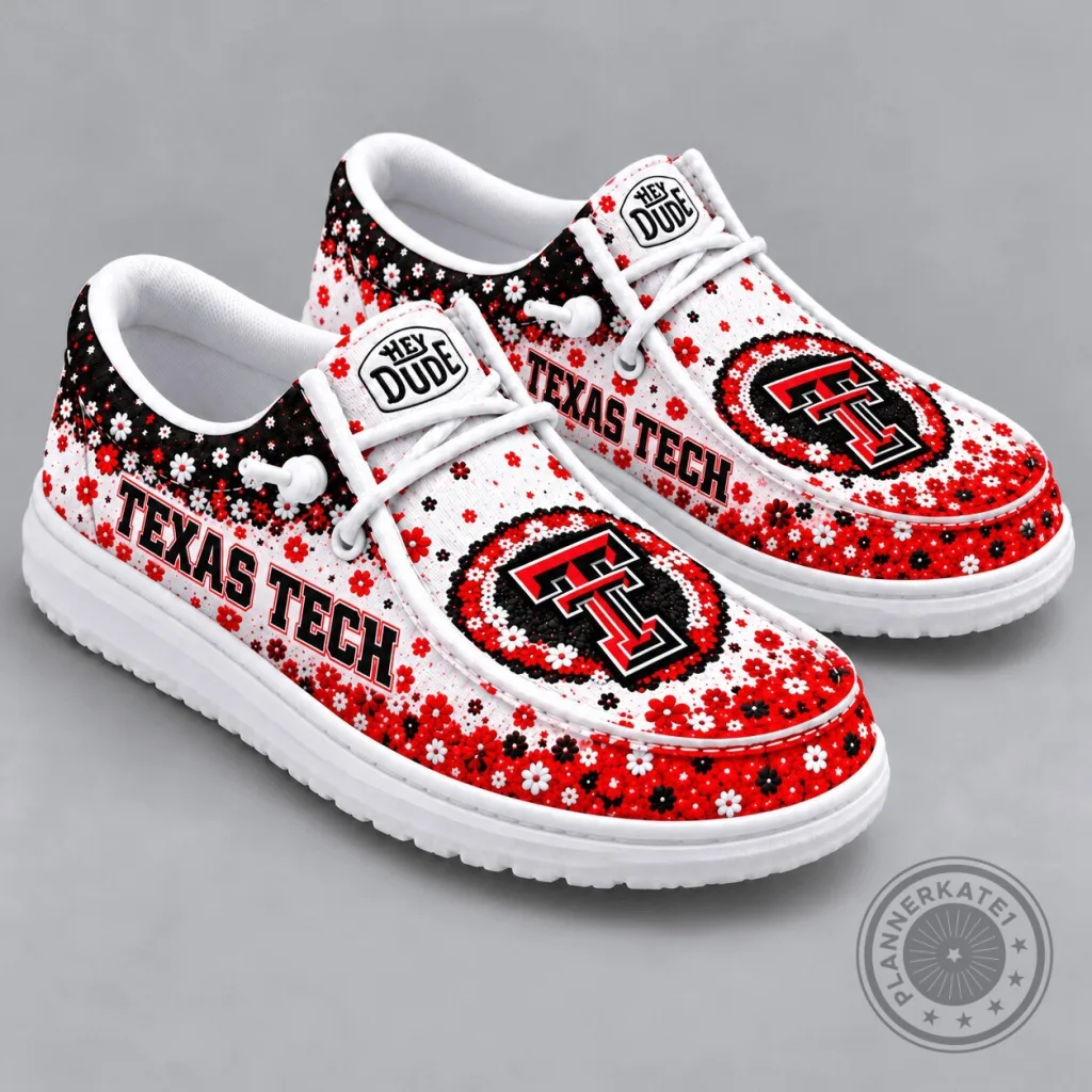 Texas Tech Red Raiders Floral Pattern Hey Dude Style Comfortable Loafer Shoes Texas Tech Red Raiders Floral Pattern Hey Dude Style Comfortable Loafer Shoes