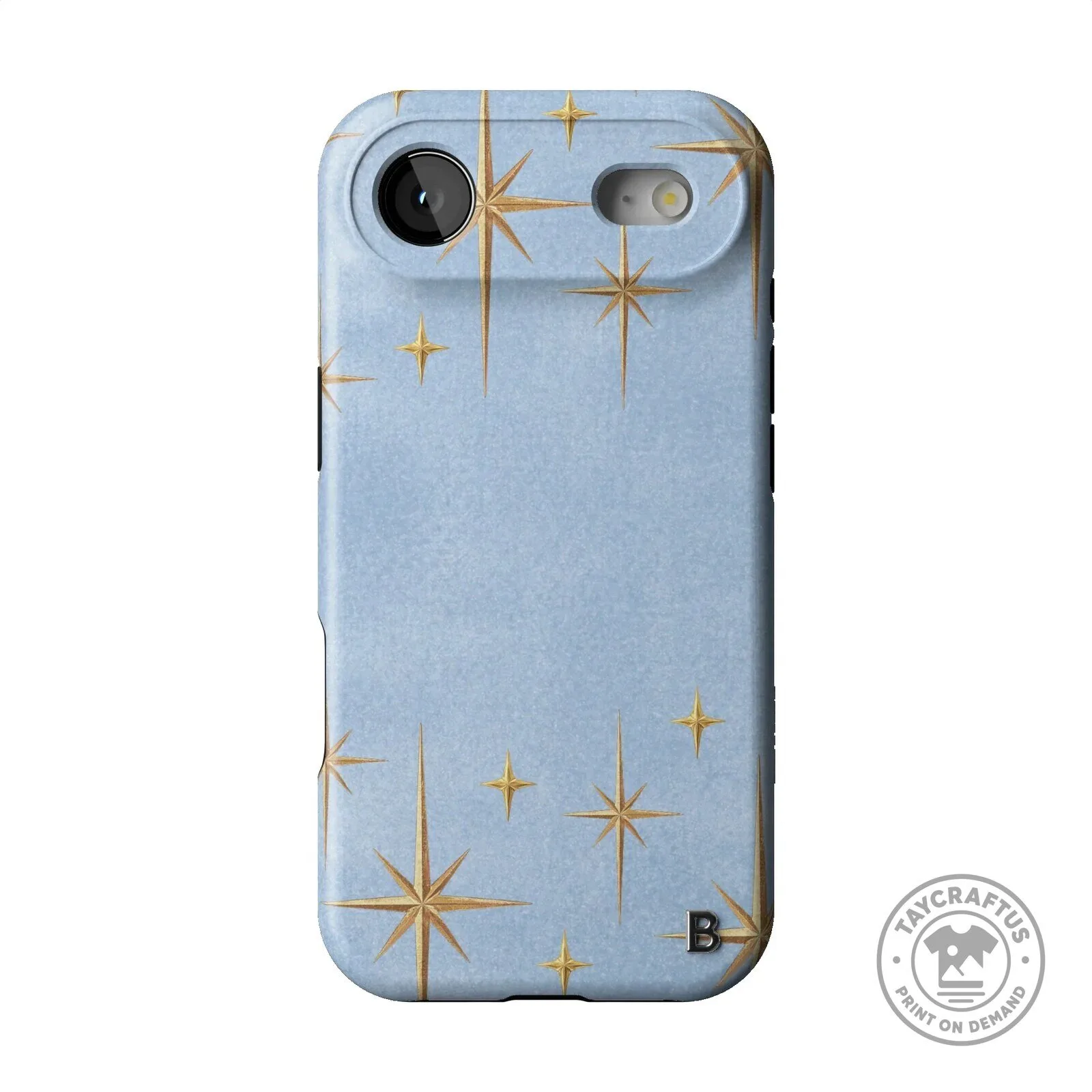 Elegant Gold Starburst Pattern Light Blue iPhone Case 11 Elegant Gold Starburst Pattern Light Blue iPhone Case