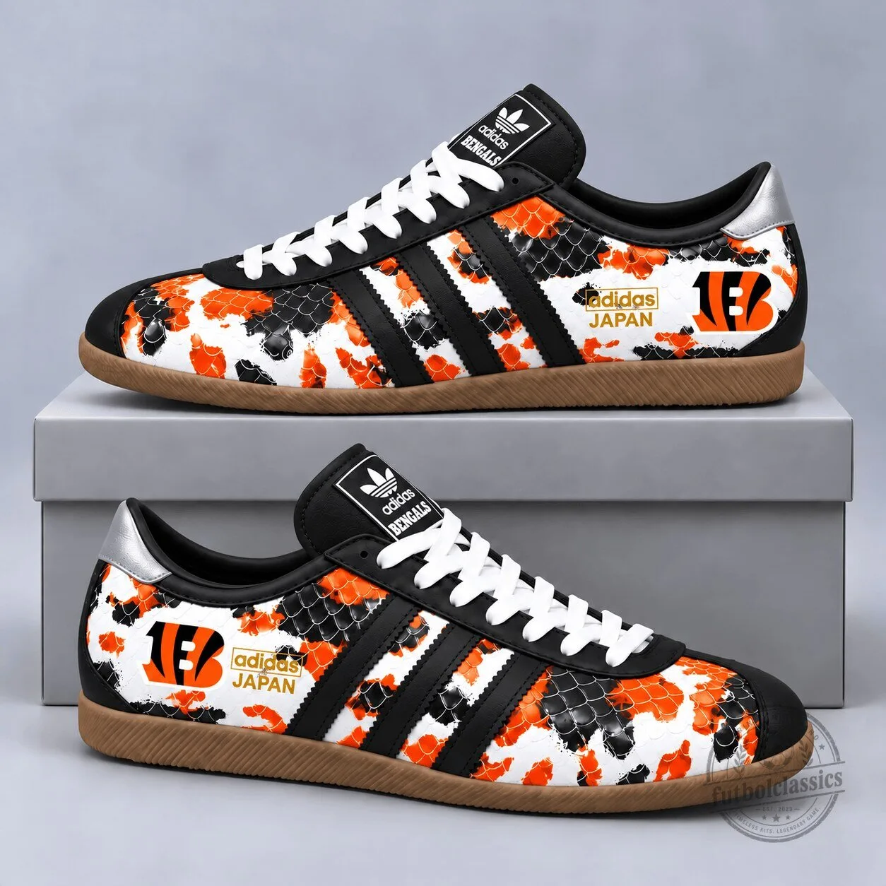 Cincinnati Bengals Japan Edition Abstract Floral Print Low Top Gum Sole Casual Shoes 1 Cincinnati Bengals Japan Edition Abstract Floral Print Low Top Gum Sole Casual Shoes