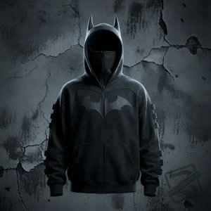 Batman Full Zip Balaclava Mask Hoodie