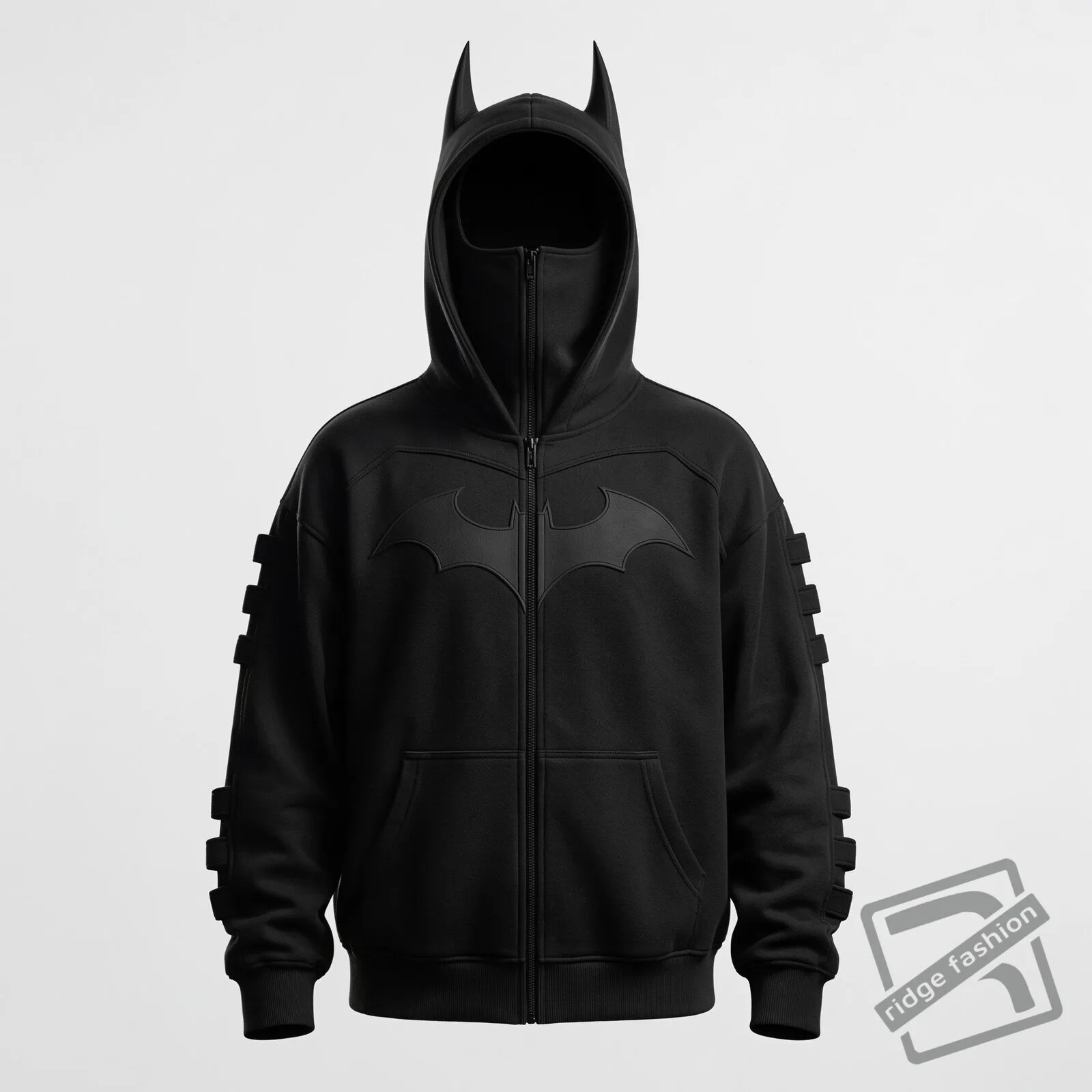 Batman Full Zip Balaclava Mask Hoodie Batman Full Zip Balaclava Mask Hoodie for Adults – image 3 of 4