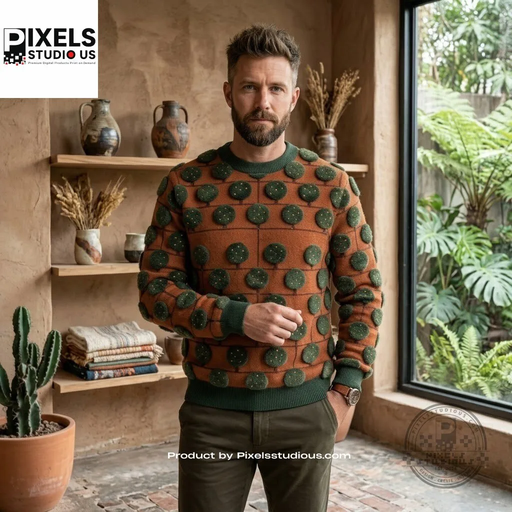River Jumper Topiary Knit Sweater 6 River Jumper Topiary Knit Sweater 3D shirt or sports jersey with all-over print design