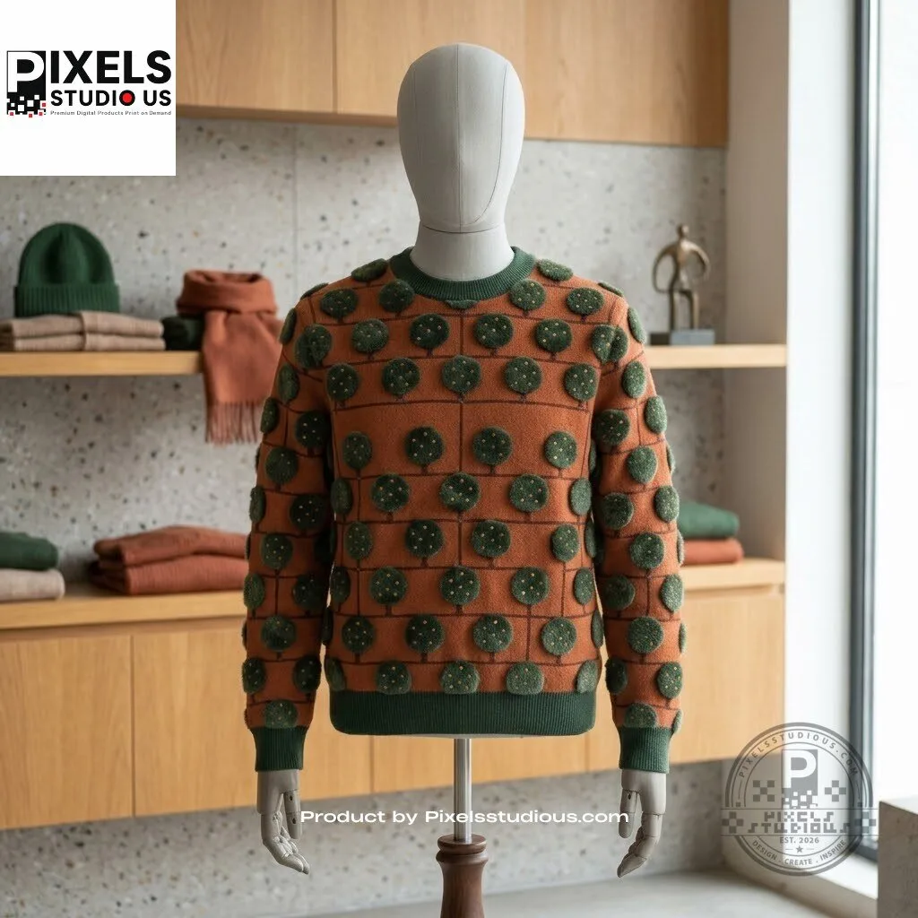 River Jumper Topiary Knit Sweater 7 River Jumper Topiary Knit Sweater 3D shirt or sports jersey with all-over print design