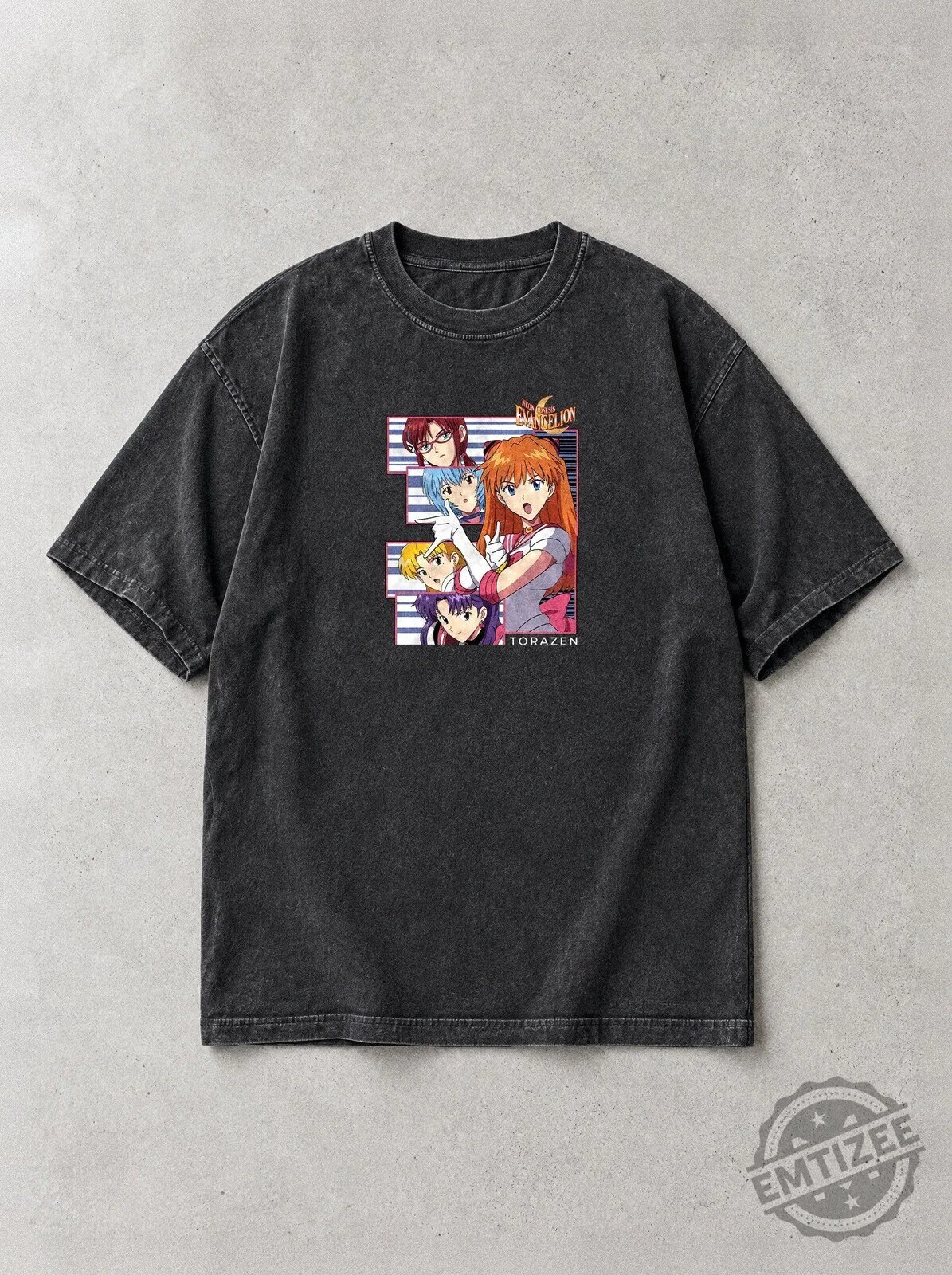 Neon Genesis Evangelion Red Moon Roll Call Vintage Anime T-Shirt 3 Neon Genesis Evangelion Red Moon Roll Call Vintage Anime T-Shirt