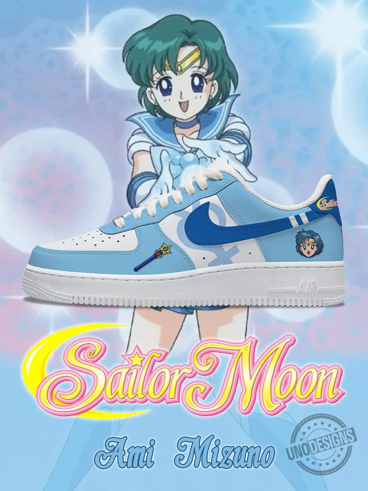 Sailor Moon Ami Mizuno Anime Character Custom Design Fashion Sneakers