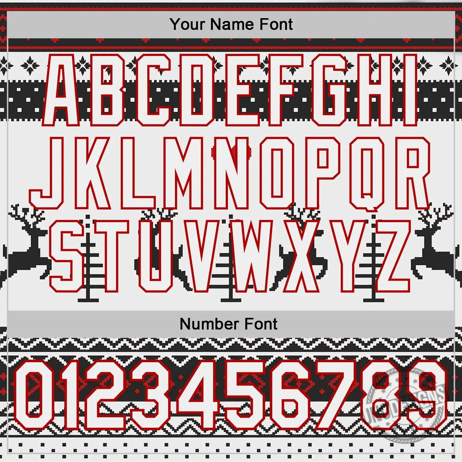 Personalized Christmas Reindeer Ugly Sweater Style Custom Name and Number Hoodie 8 Personalized Christmas Reindeer Ugly Sweater Style Custom Name and Number Hoodie