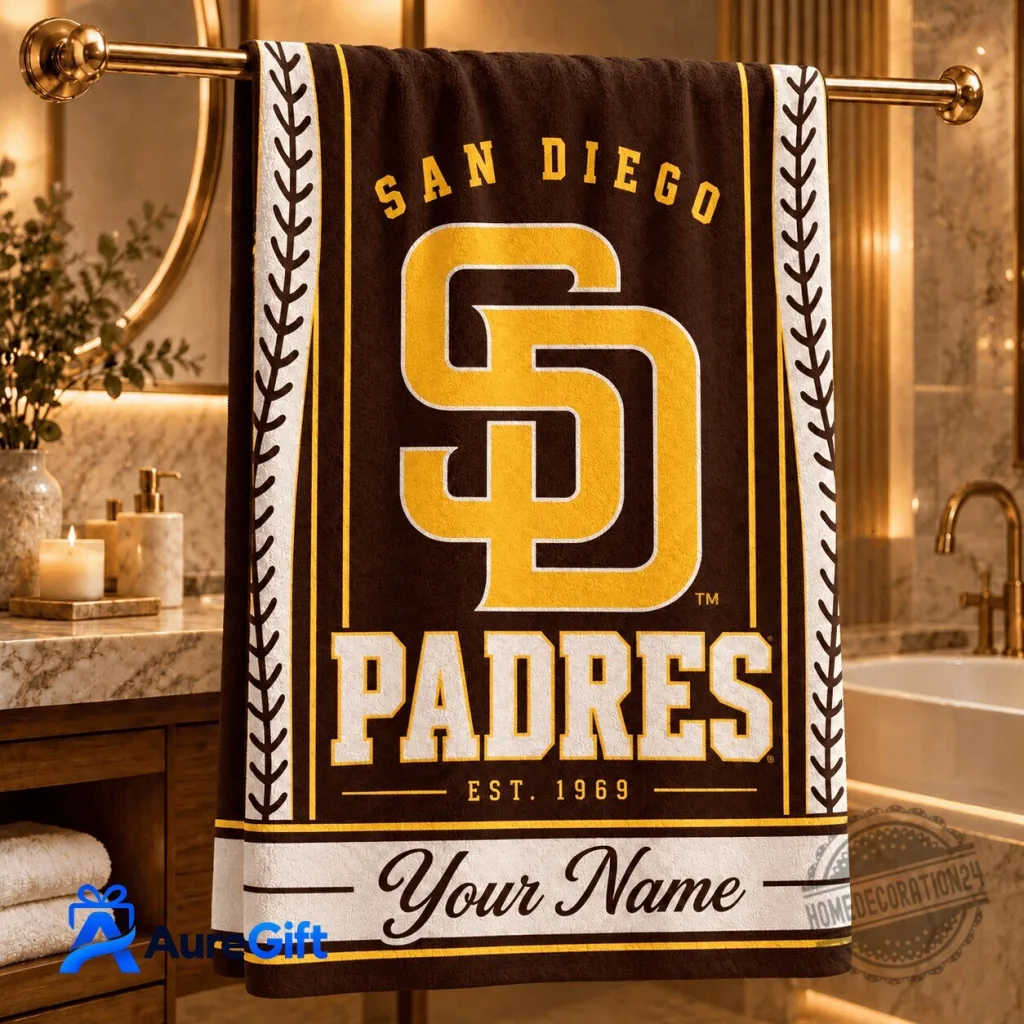 San Diego Padres Baseball Team Personalized Name Bath Towel San Diego Padres Baseball Team Personalized Name Bath Towel
