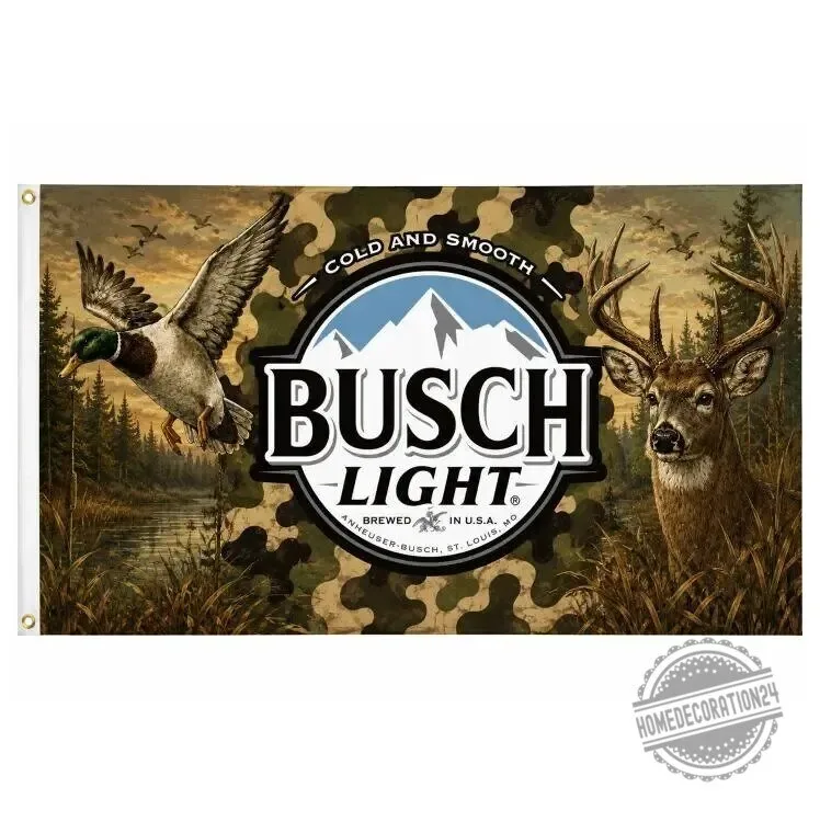 Busch Light Cold and Smooth Deer and Duck Camouflage Outdoor Flag