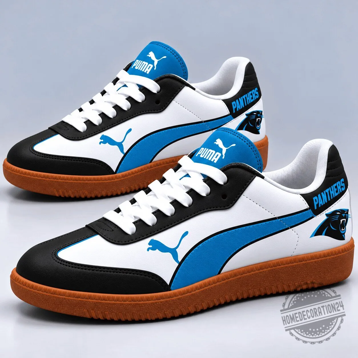 Carolina Panthers NFL Team Logo White and Blue Fan Shoes