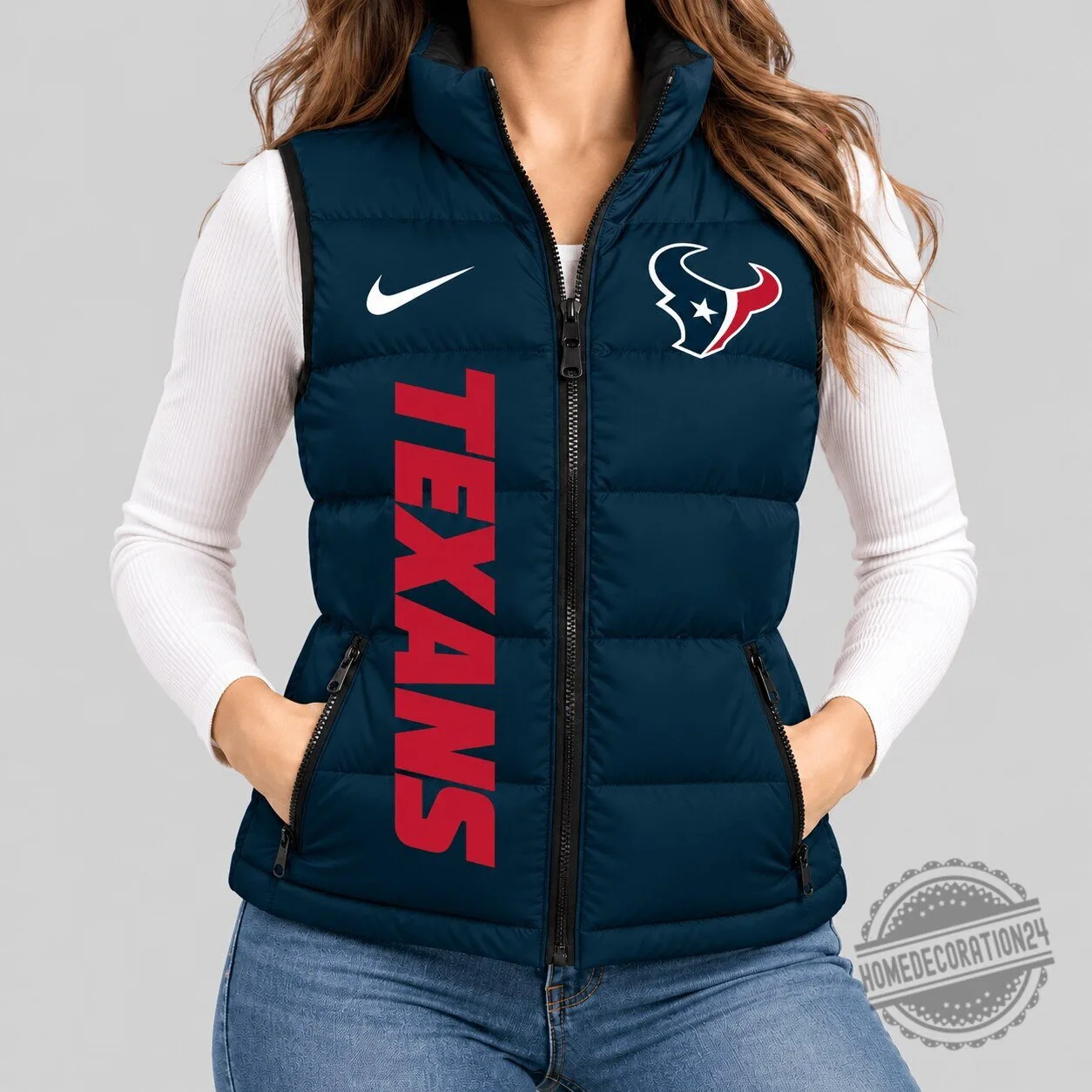 Houston Texans NFL Football Team Puffer Vest for Women