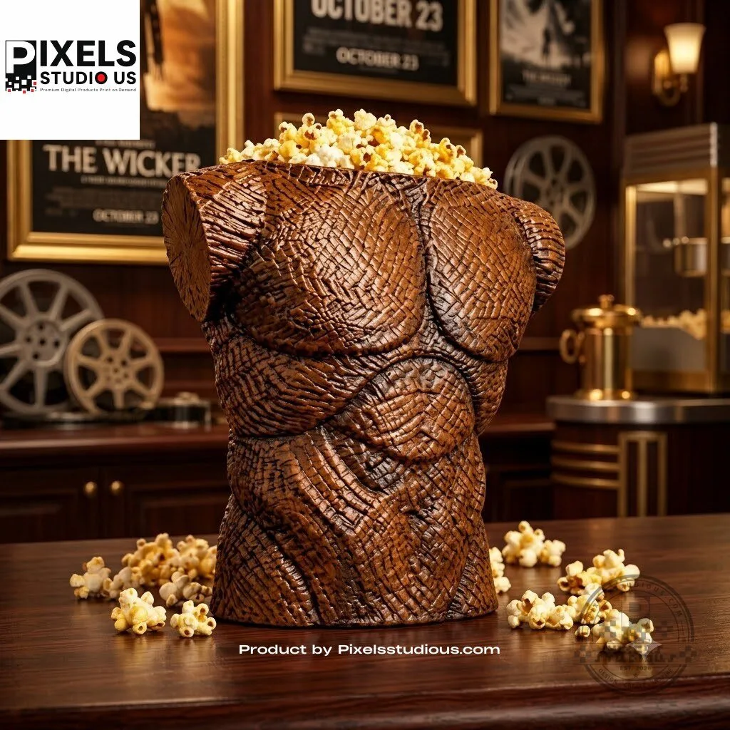 Wicker Husband Popcorn Bucket 5 Wicker Husband Popcorn Bucket product image showing design and details