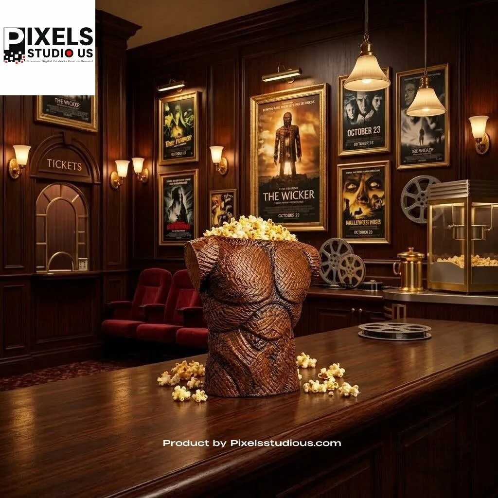 Wicker Husband Popcorn Bucket 7 Wicker Husband Popcorn Bucket product image showing design and details