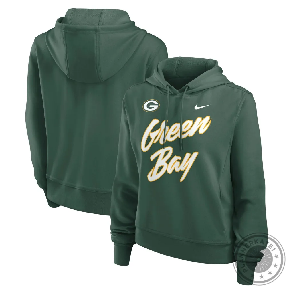 Green Bay Packers Women's Nike Script Dri-Fit Performance Hoodie Green Bay Packers Women's Nike Script Dri-Fit Performance Hoodie