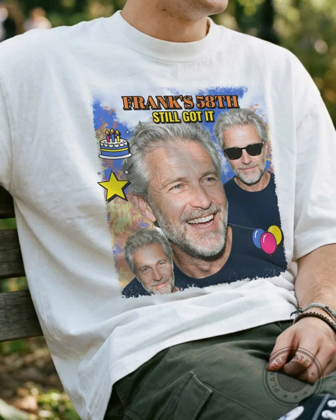 Frank's 58th Birthday Still Got It Custom Photo Black Adult T-Shirt 28 Frank