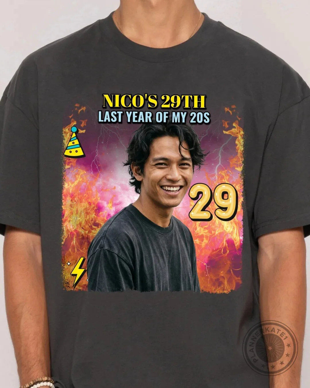 Frank's 58th Birthday Still Got It Custom Photo Black Adult T-Shirt 32 Frank