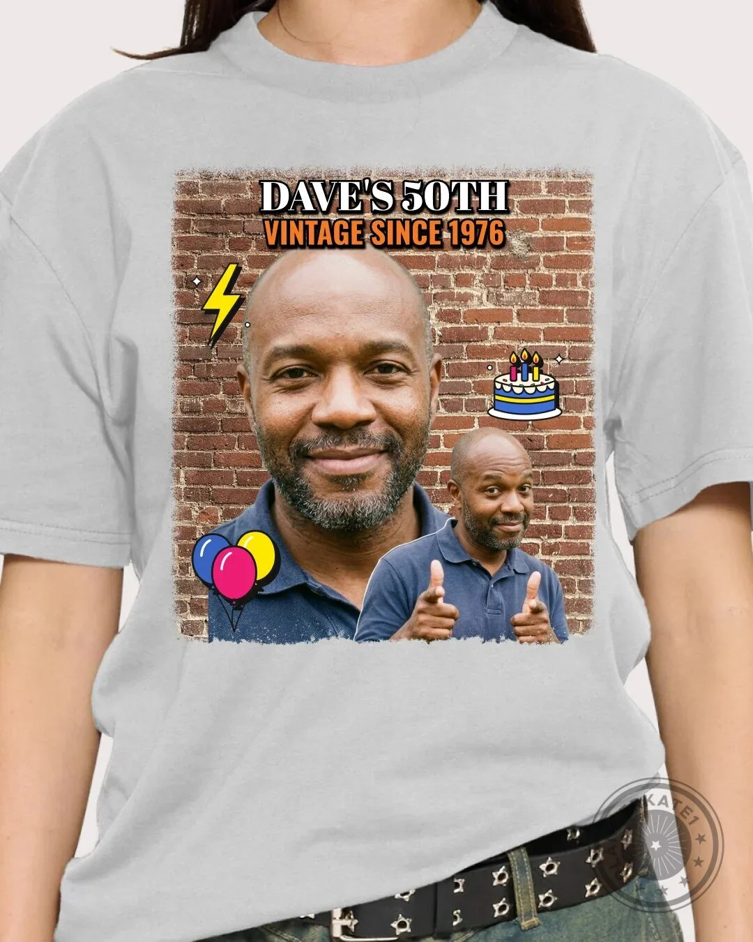 Frank's 58th Birthday Still Got It Custom Photo Black Adult T-Shirt 36 Frank