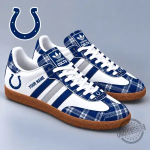 Indianapolis Colts NFL Plaid Pattern Custom Name Samba Style Shoes