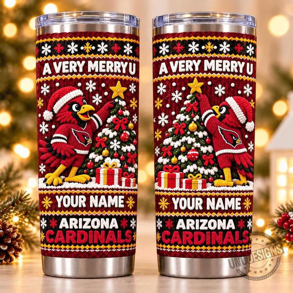 Arizona Cardinals Christmas Holiday Personalized Name Ugly Sweater Tumbler Arizona Cardinals Christmas Holiday Personalized Name Ugly Sweater Tumbler