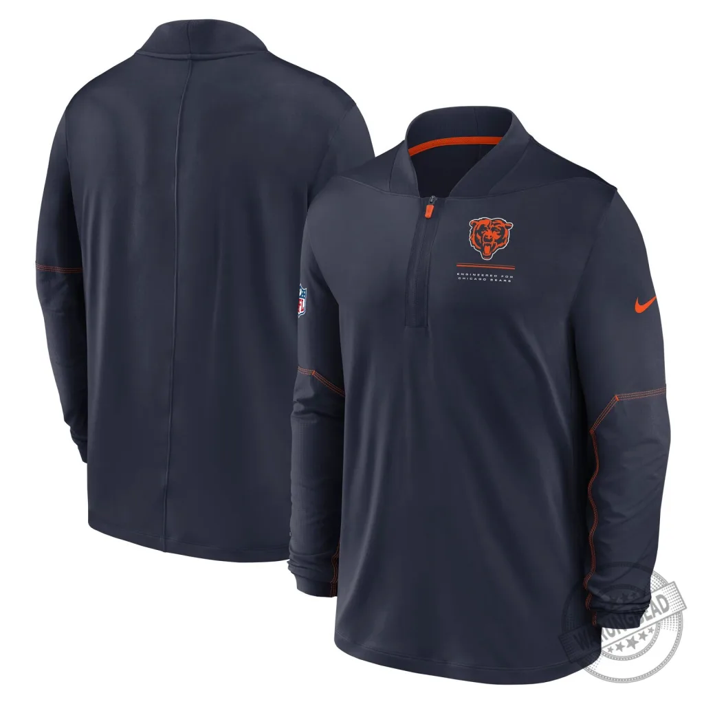 Chicago Bears Nike NFL Midweight Half-Zip Navy Blue Pullover Jacket Chicago Bears Nike NFL Midweight Half-Zip Navy Blue Pullover Jacket