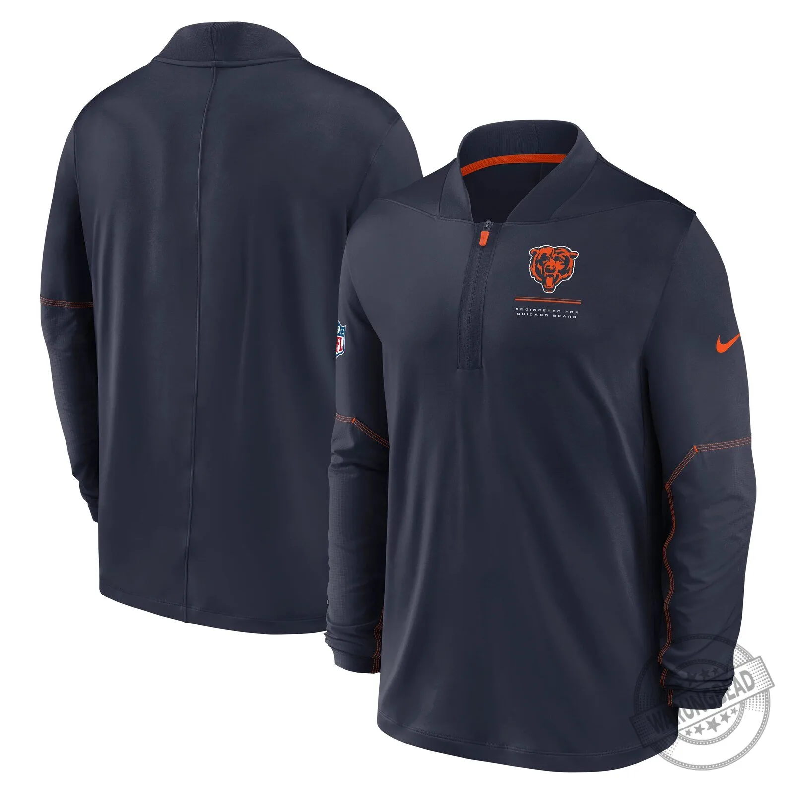 Chicago Bears Nike NFL Midweight Half-Zip Navy Blue Pullover Jacket