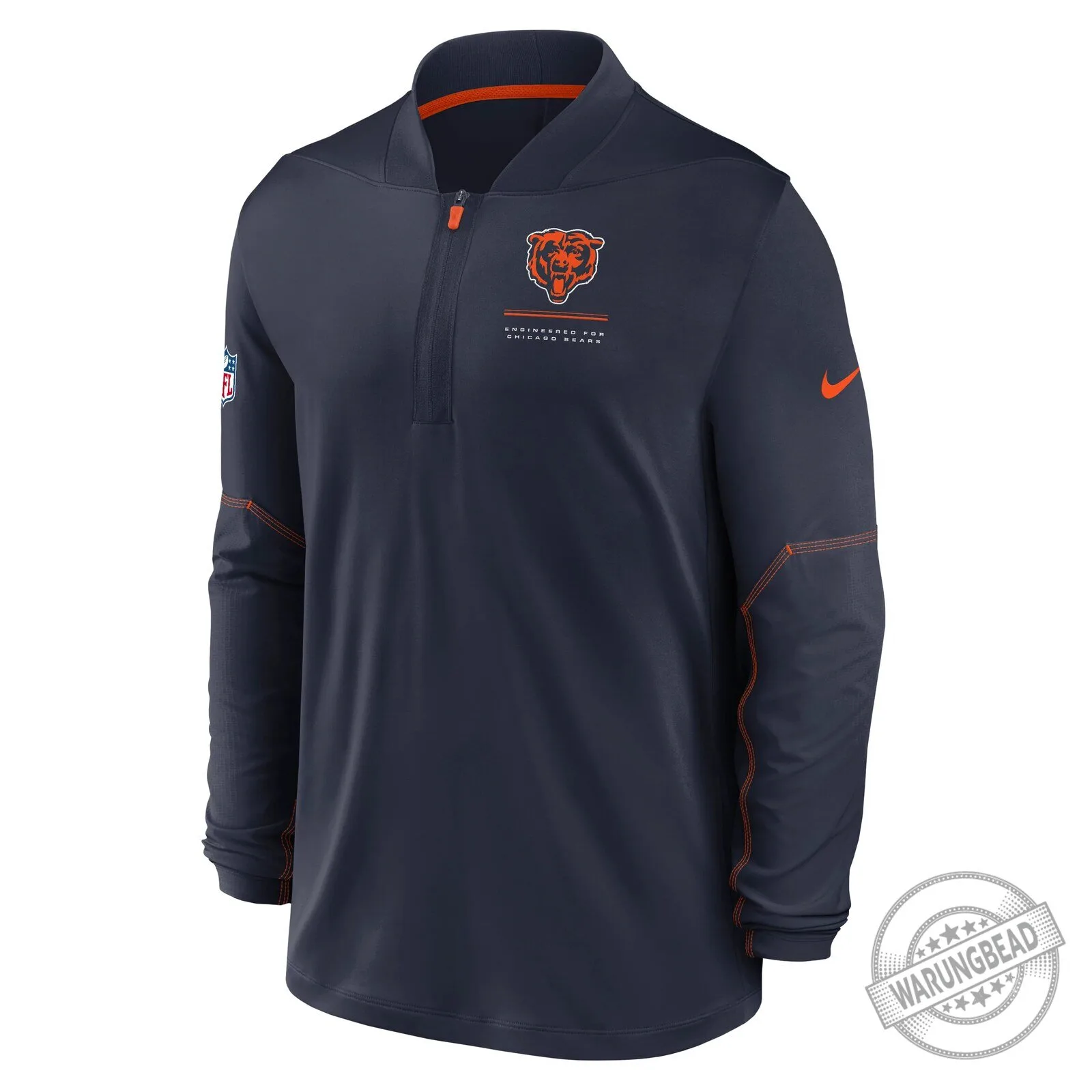 Chicago Bears Nike NFL Midweight Half-Zip Navy Blue Pullover Jacket 4 Chicago Bears Nike NFL Midweight Half-Zip Navy Blue Pullover Jacket