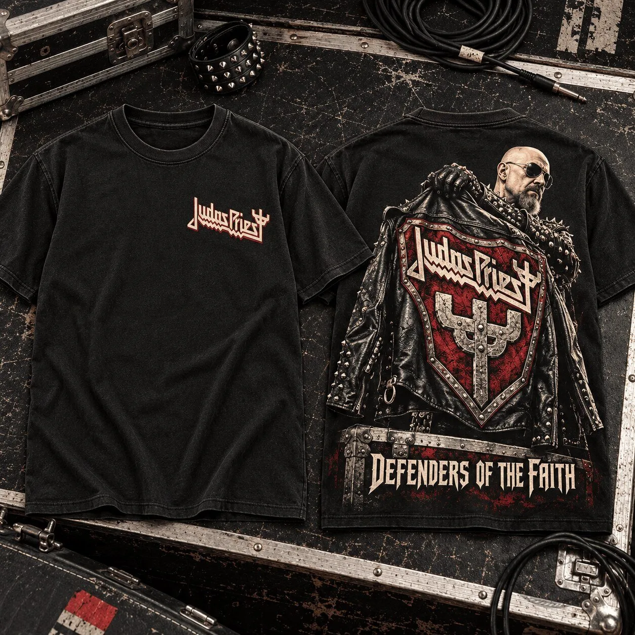 Judas Priest Defenders of the Faith Rob Halford Heavy Metal Band T-Shirt