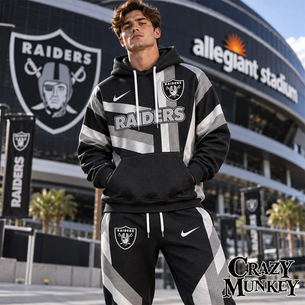 Las Vegas Raiders NFL Waffle Hoodie Sweatpants Matching Set | Apparel