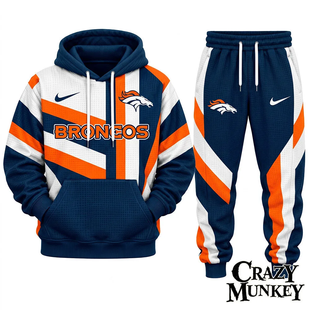 Denver Broncos NFL Waffle Hoodie Sweatpants Matching Set | Apparel 3 Denver Broncos NFL Waffle Hoodie Sweatpants Matching Set | Apparel