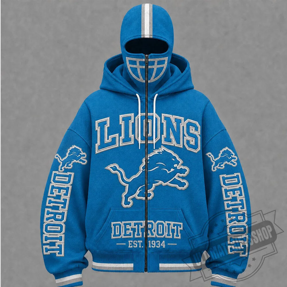 Detroit Lions Est. 1934 Balaclava Full-Zip Masked Hoodie