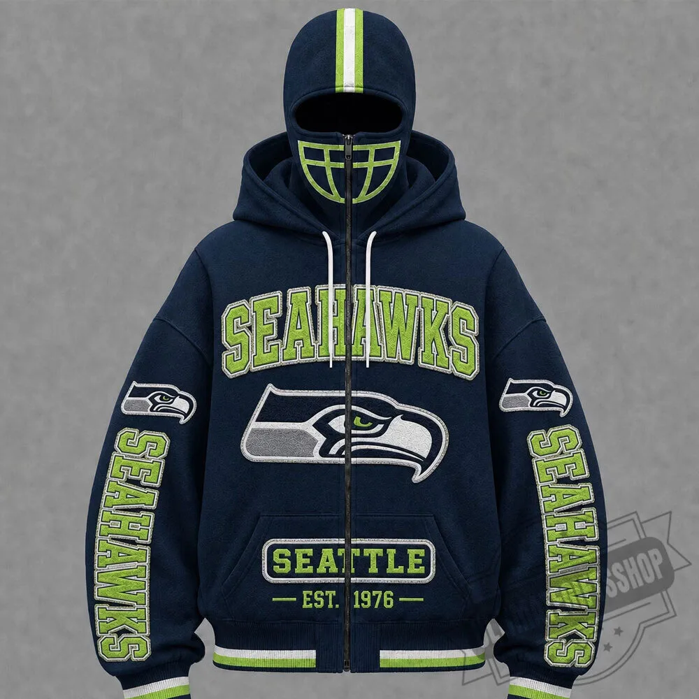 Seattle Seahawks Est. 1976 Balaclava Full-Zip Masked Hoodie