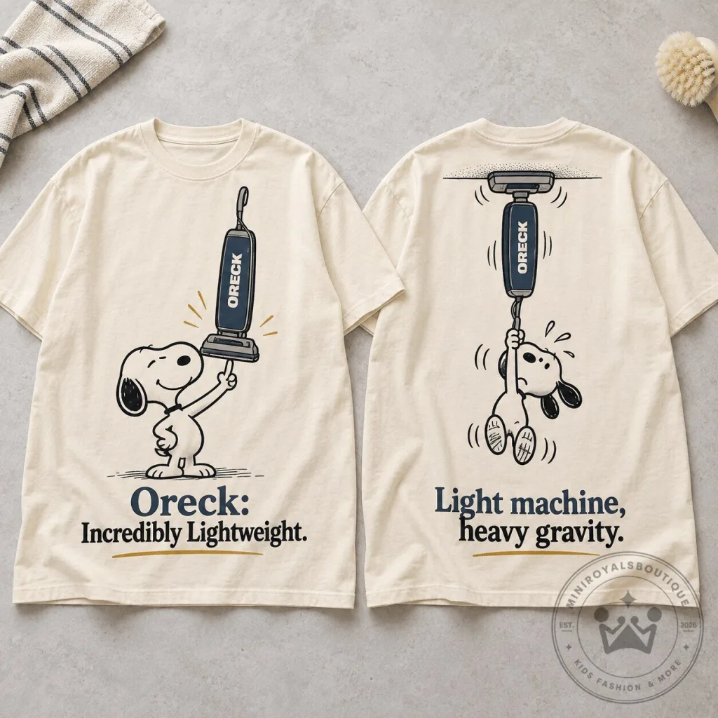 Snoopy Oreck Vacuum Cleaner Incredibly Lightweight Funny Humor T-Shirt
