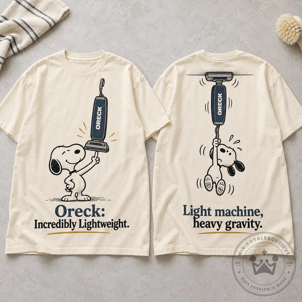 Snoopy Oreck Vacuum Cleaner Incredibly Lightweight Funny Humor T-Shirt
