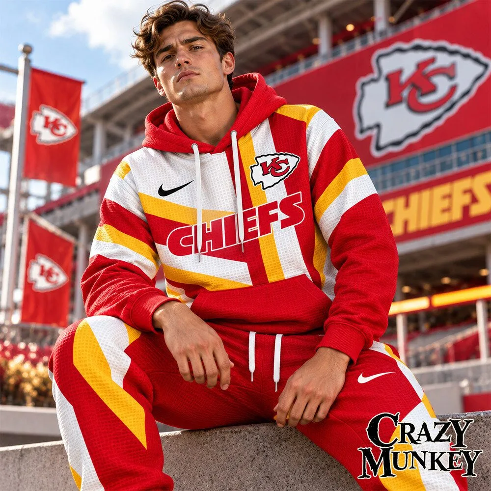 Kansas City Chiefs NFL Waffle Hoodie Sweatpants Matching Set | Apparel
