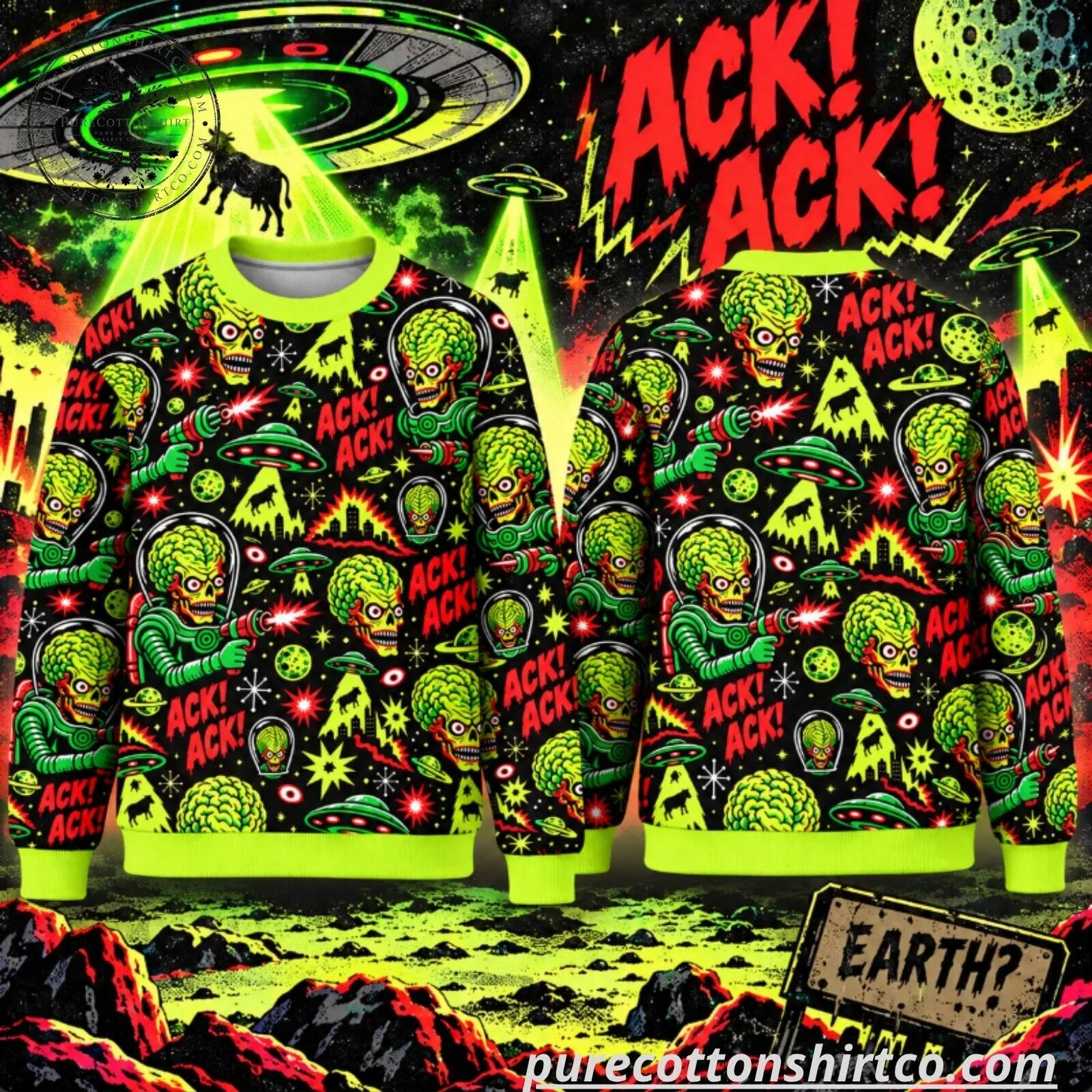 Mars Attacks Martian Alien Graphic Sweatshirt - Vintage Sci-Fi Movie 3D Printed Pullover 6 Mars Attacks Martian Alien Graphic Sweatshirt - Vintage Sci-Fi Movie 3D Printed Pullover