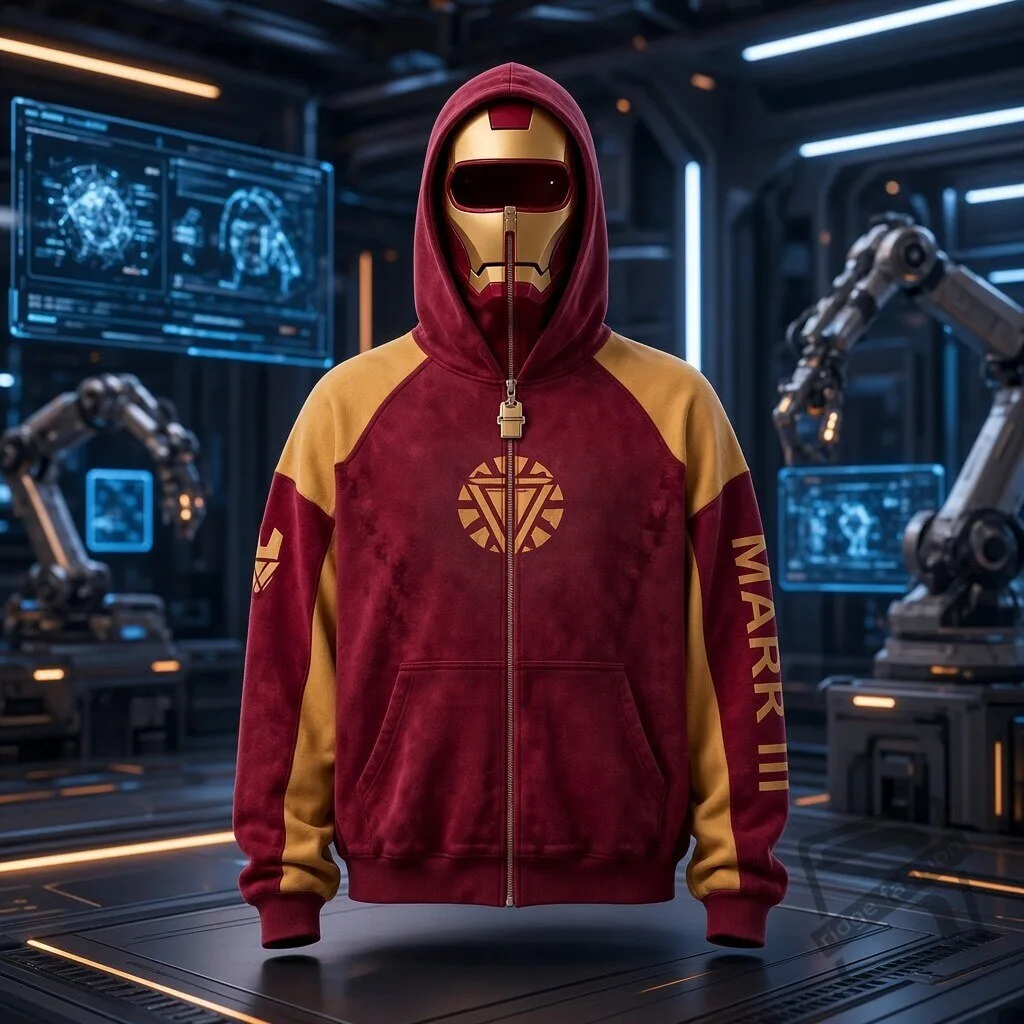 Iron Man Mark III Full Zip Balaclava Mask Hoodie