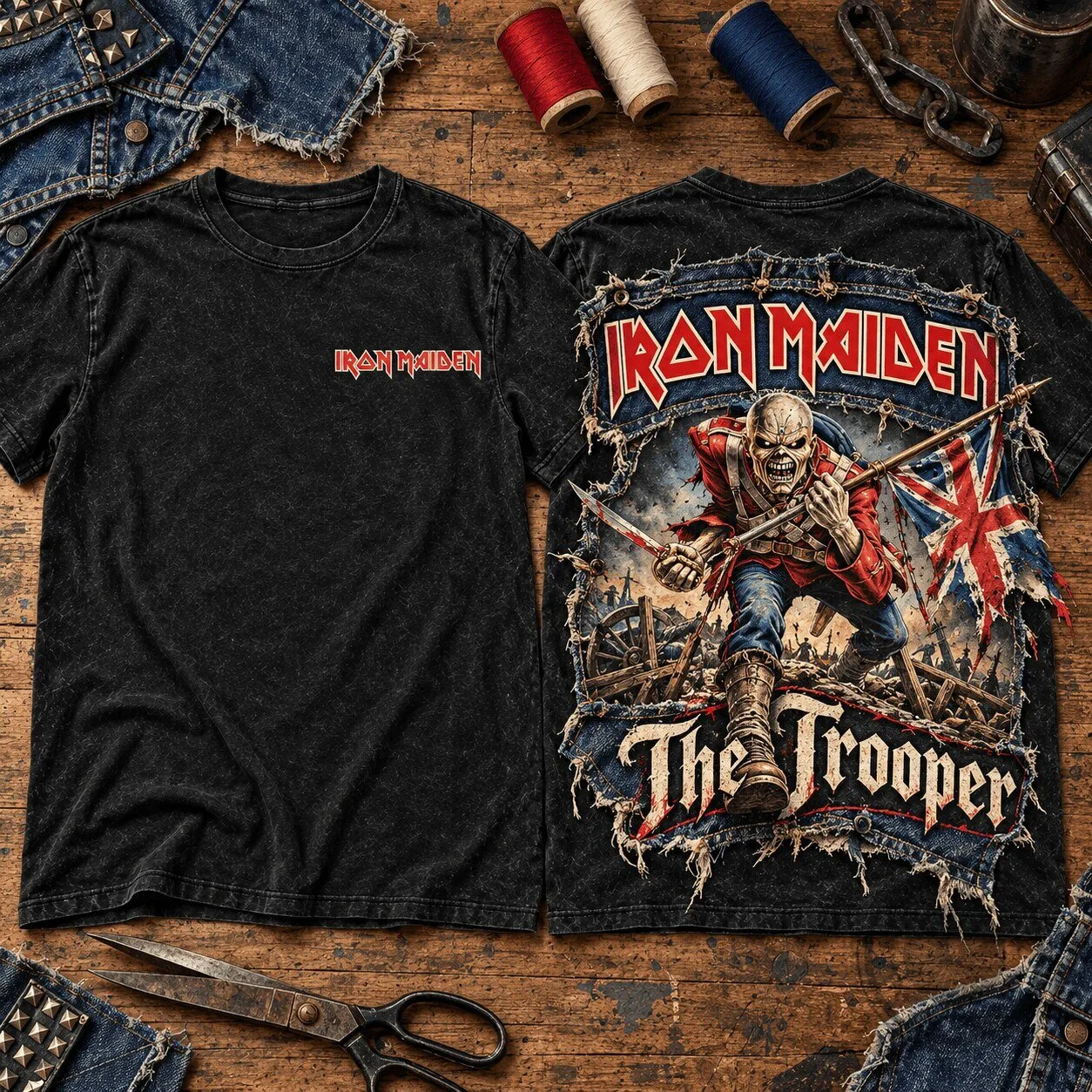 Iron Maiden The Trooper Eddie Artwork Heavy Metal Band Music Fan T-Shirt