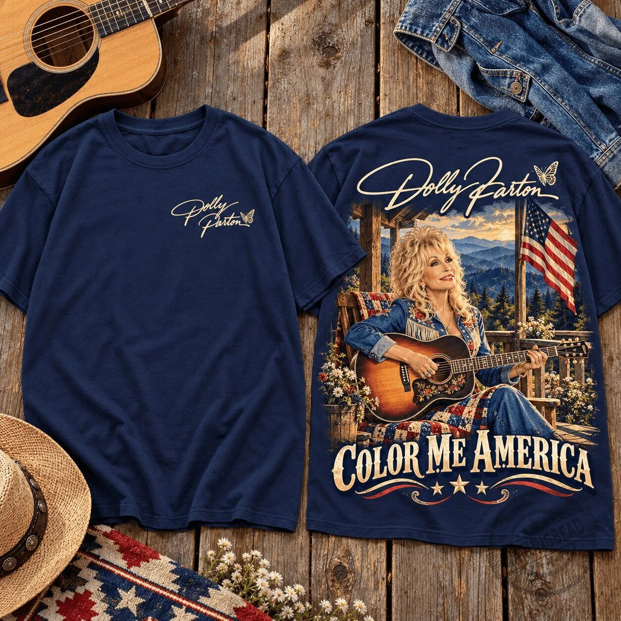 Dolly Parton Color Me America Patriotic Country Music Fan T-Shirt