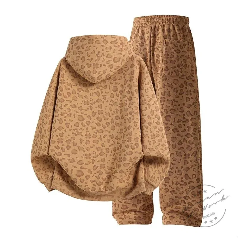Leopard Print Loose Fit Hoodie and Wide Leg Pants Set for Women 25 Leopard Print Loose Fit Hoodie and Wide Leg Pants Set for Women