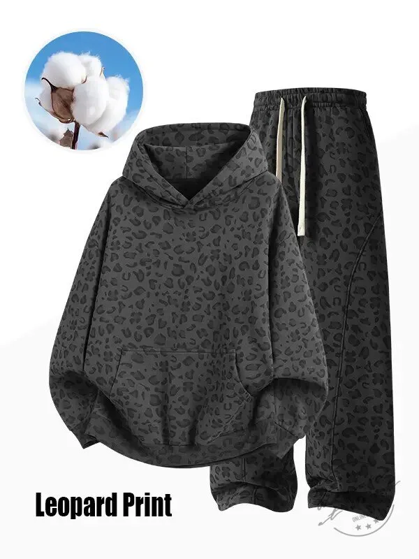 Leopard Print Loose Fit Hoodie and Wide Leg Pants Set for Women 26 Leopard Print Loose Fit Hoodie and Wide Leg Pants Set for Women