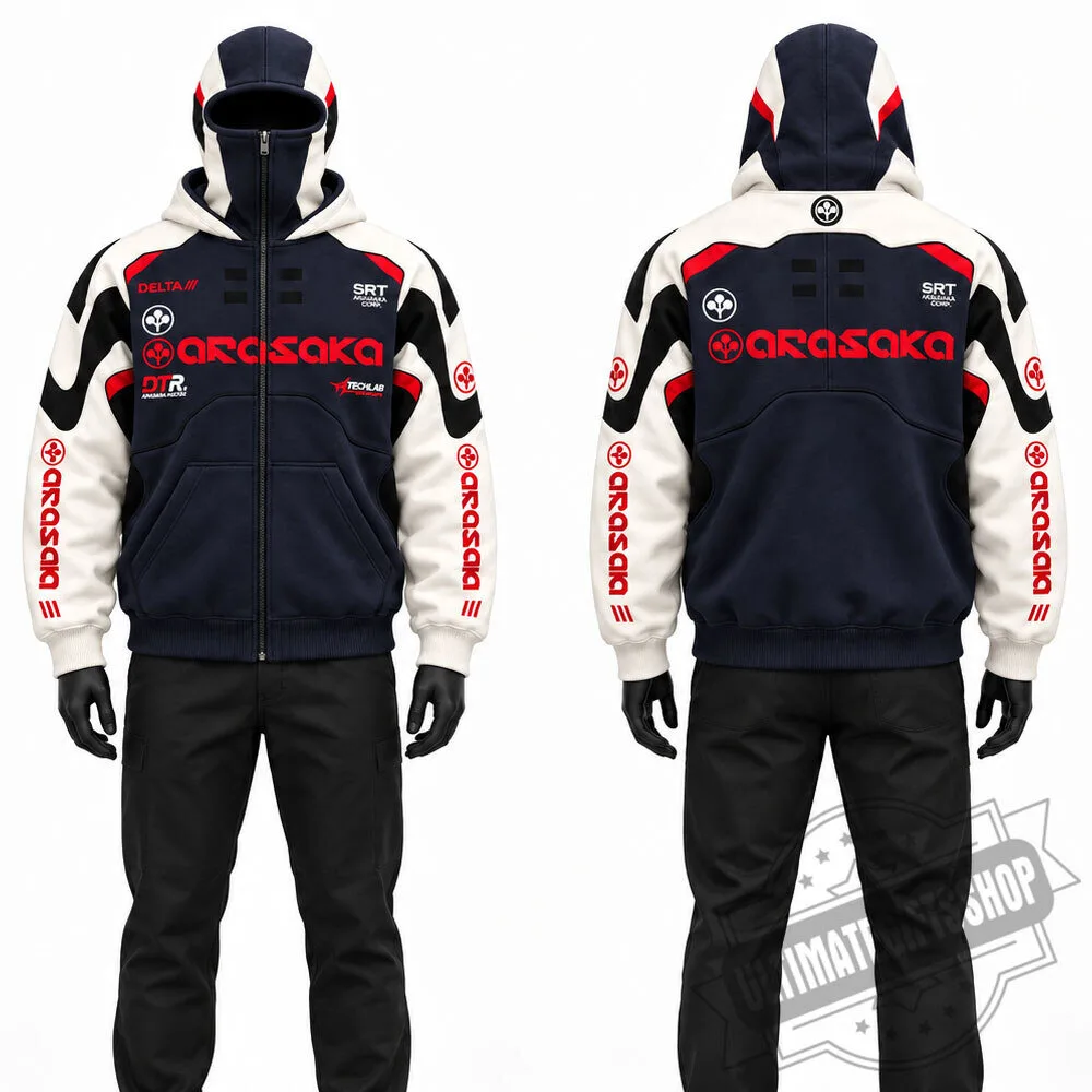 Cyberpunk 2077 Arasaka Corp Balaclava Zip-Up Hoodie