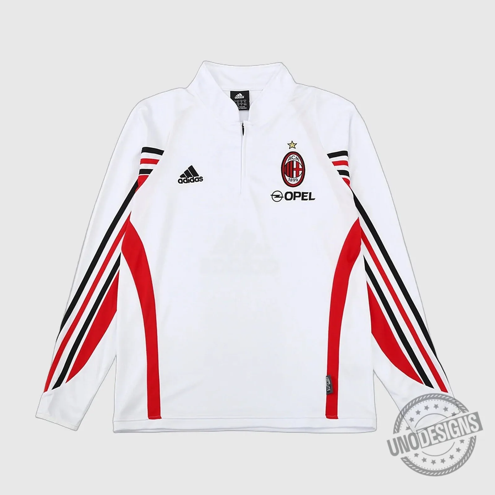 AC Milan 2003-2004 Adidas Opel Retro Training Quarter Zip Long Sleeve Jersey